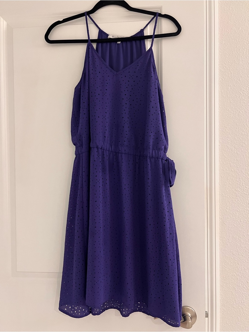 Collective Concepts Purple Eyelet Sleeveless Midi Dress - Size Medium
